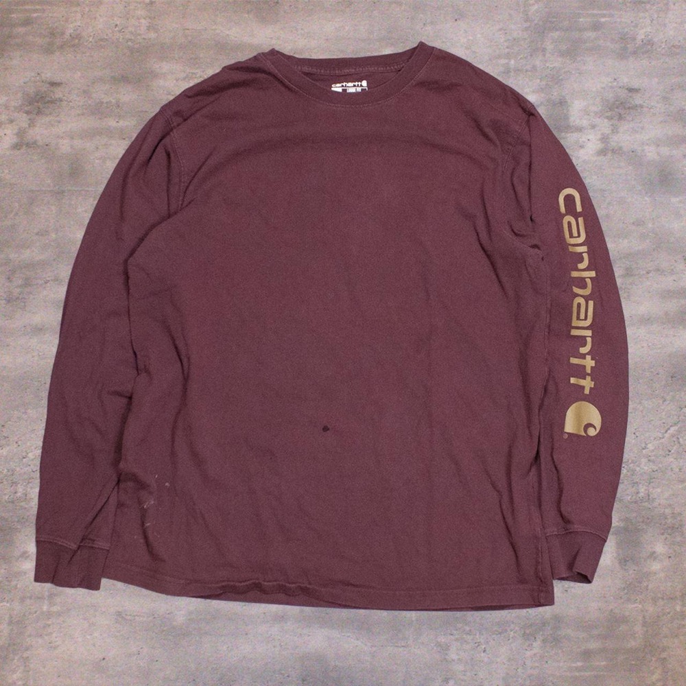 Carhartt Loose Fit Burgundy Long Sleeve T-Shirt